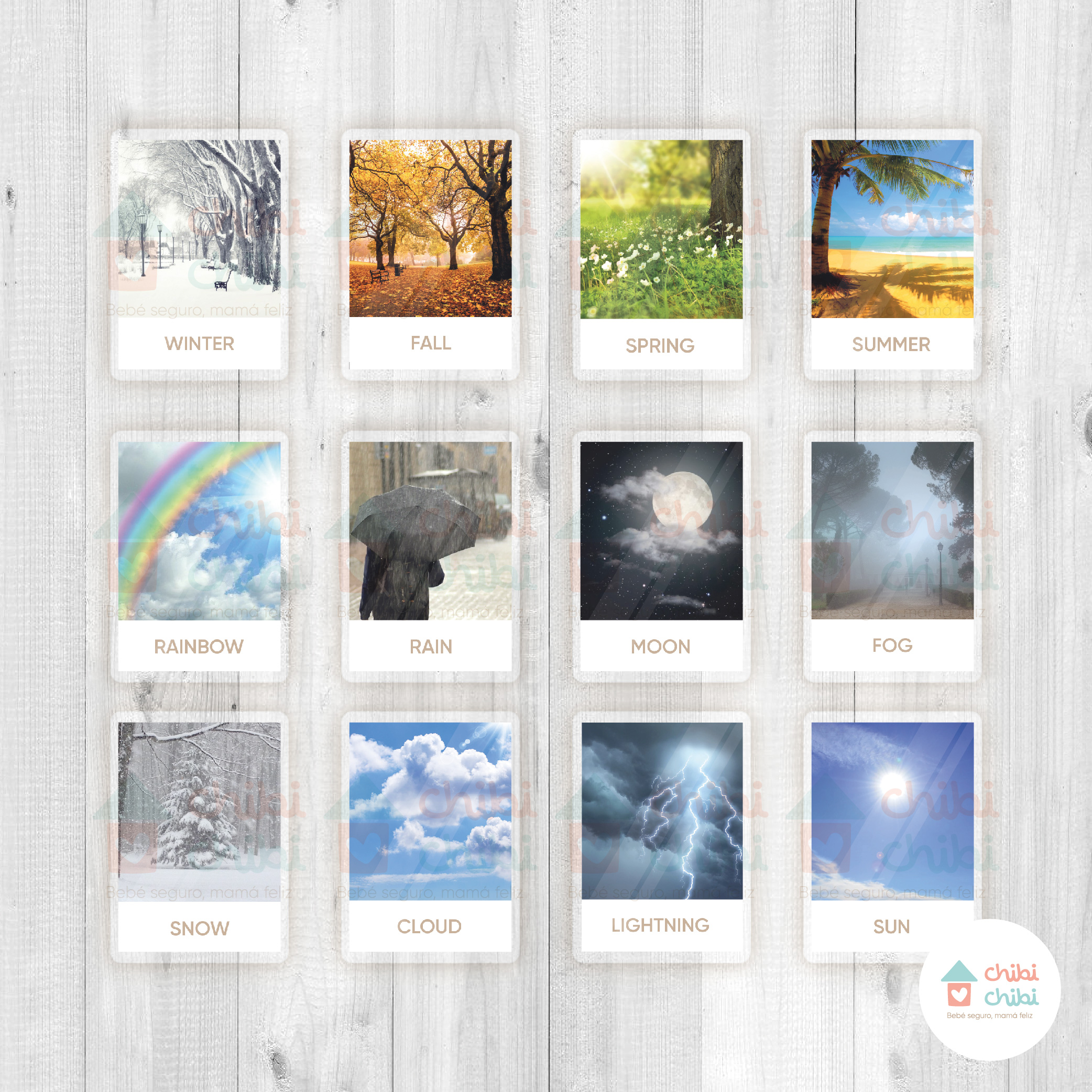 FLASHCARDS – 12 TARJETAS-CLIMA - 4