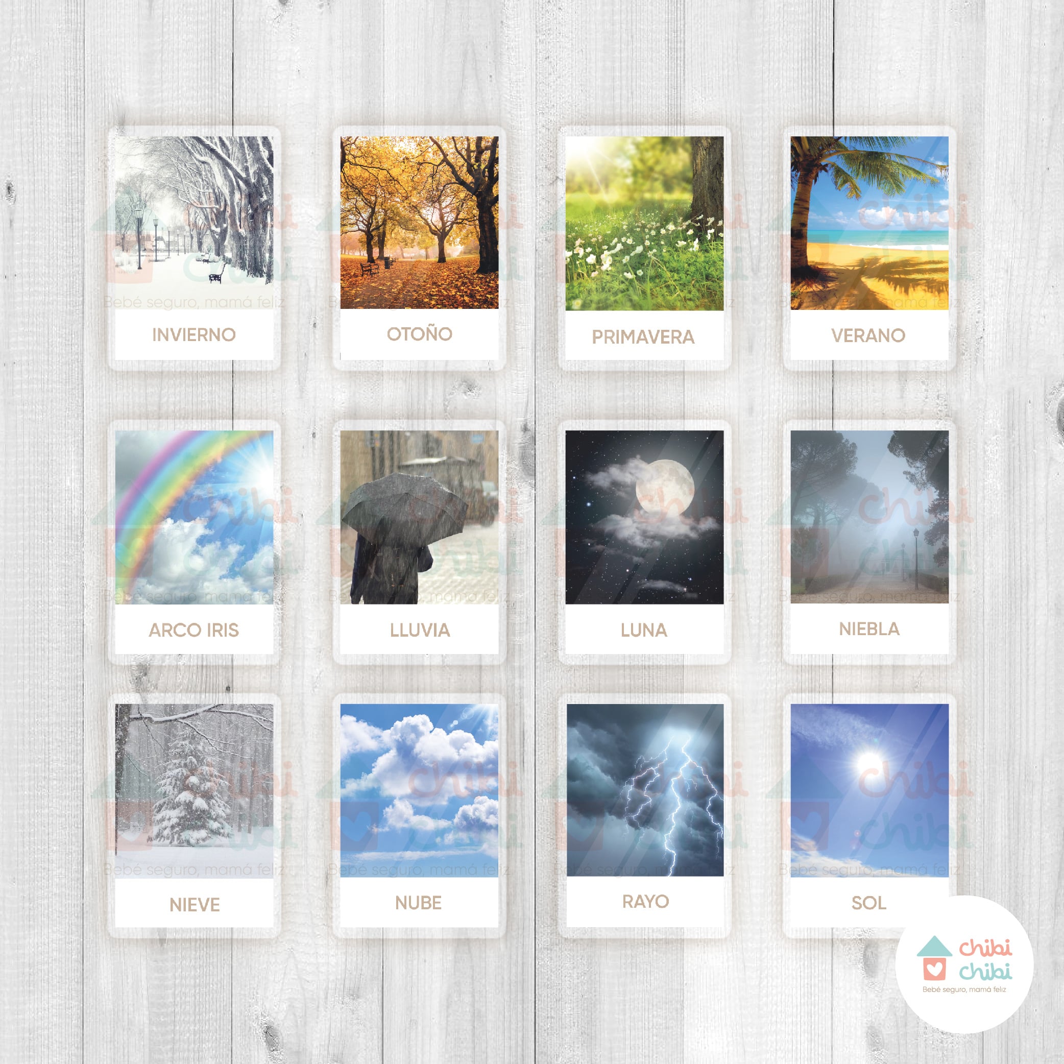 FLASHCARDS – 12 TARJETAS-CLIMA - 5