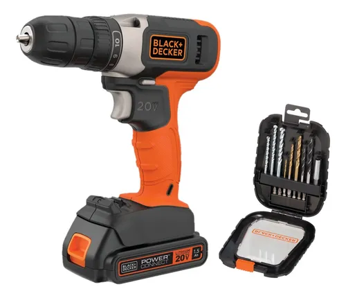 TALADRO ATORNILLADOR 10MM 20V BLACK AND DECKER BCD702C1-AR COLOR NARANJA - 1