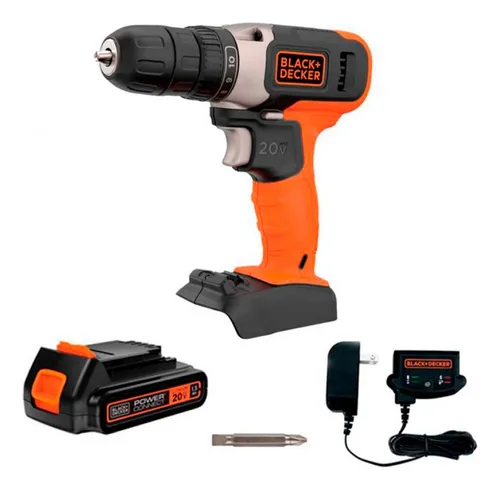 TALADRO ATORNILLADOR 3/8' 20V 37NM 1 BAT 1.5 AH BLACK + DECKER - BCD702C1-B2 - 2
