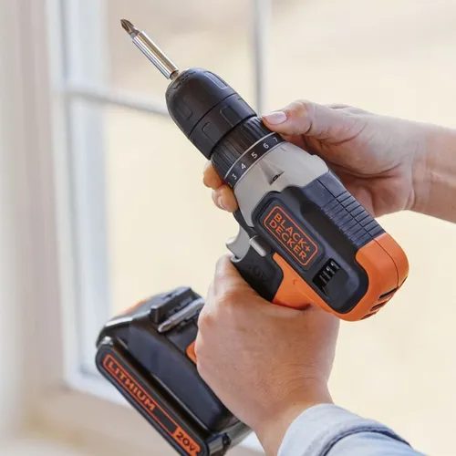 TALADRO ATORNILLADOR 3/8' 20V 37NM 1 BAT 1.5 AH BLACK + DECKER - BCD702C1-B2 - 4