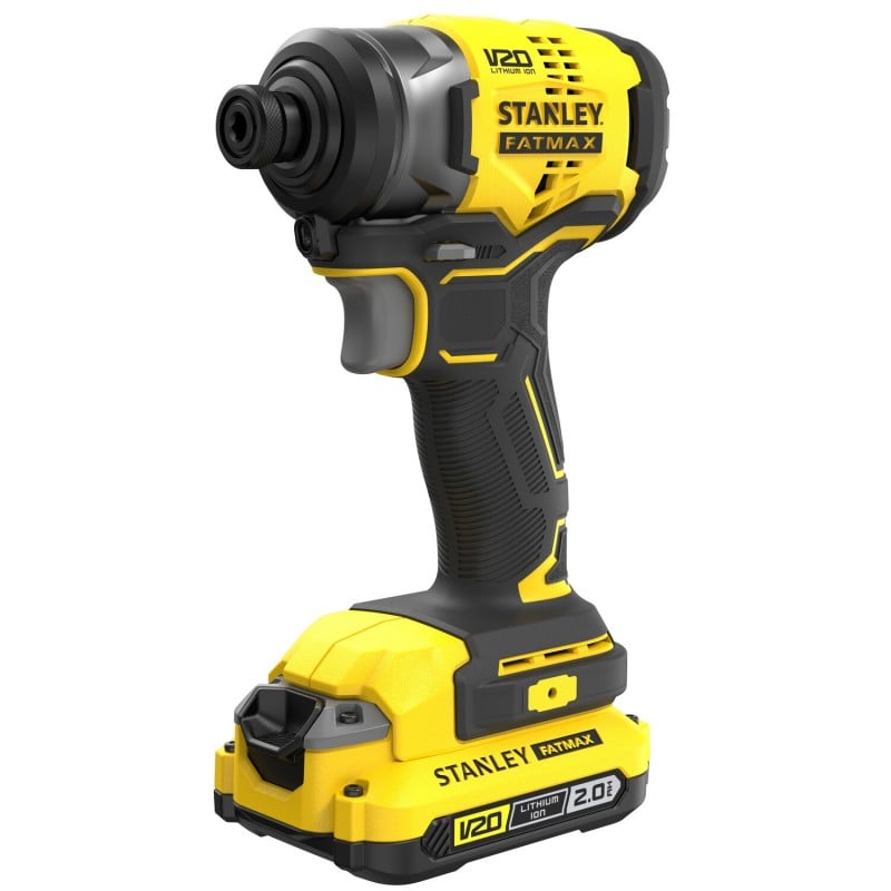 TALADRO IMPACTO 20V + TALADRO PERCUTOR 13MM FATMAX + 2 BATERÍAS 2AH + CARGADOR 2A + MALETA STANLEY - 3