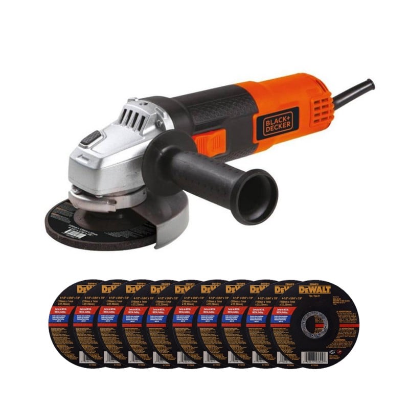 AMOLADORA ANGULAR 820W + 10 DISCOS BLACK + DECKER G720-K1 - 1
