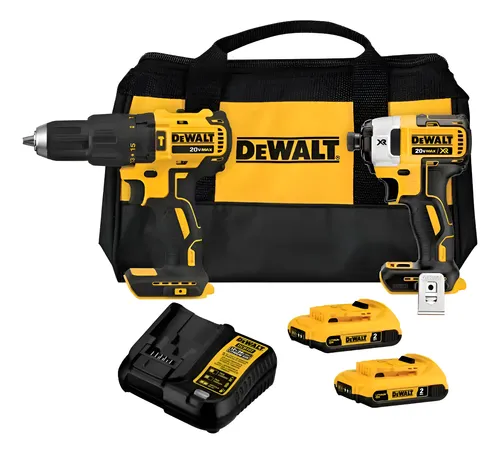 TALADRO PERCUTOR+ ATORNILLADOR 20V + 2BAT DEWALT DCK223D2-B2 - 1