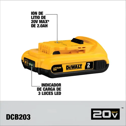 TALADRO PERCUTOR+ ATORNILLADOR 20V + 2BAT DEWALT DCK223D2-B2 - 5