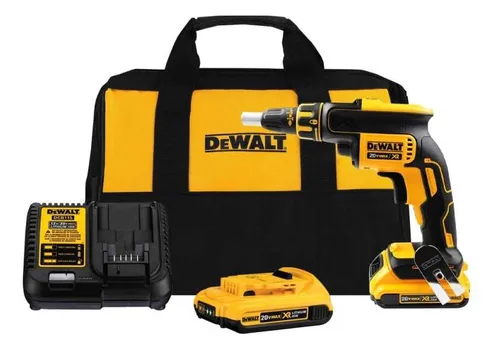 ATORNILLADOR PARA DRYWALL 1/4' HEX 20V XR INC 2 BAT Y CARG DEWALT - DCF620D2-B2 - 1