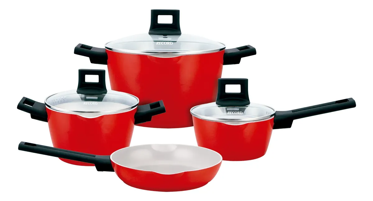 JUEGO DE OLLAS NISQA CERÁMICO ROJO 7 PIEZAS - 1