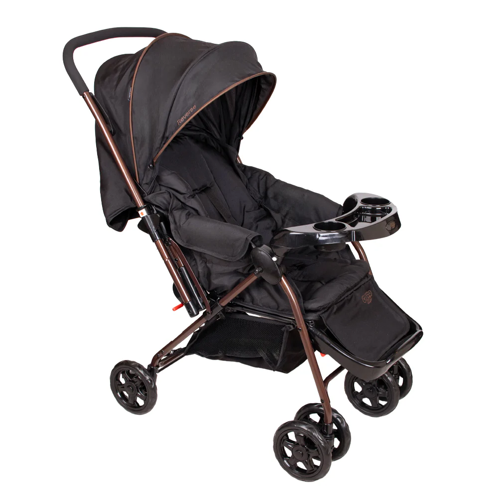 COCHE CUNA REVERSE INFANTI NEGRO BRONCE - 1