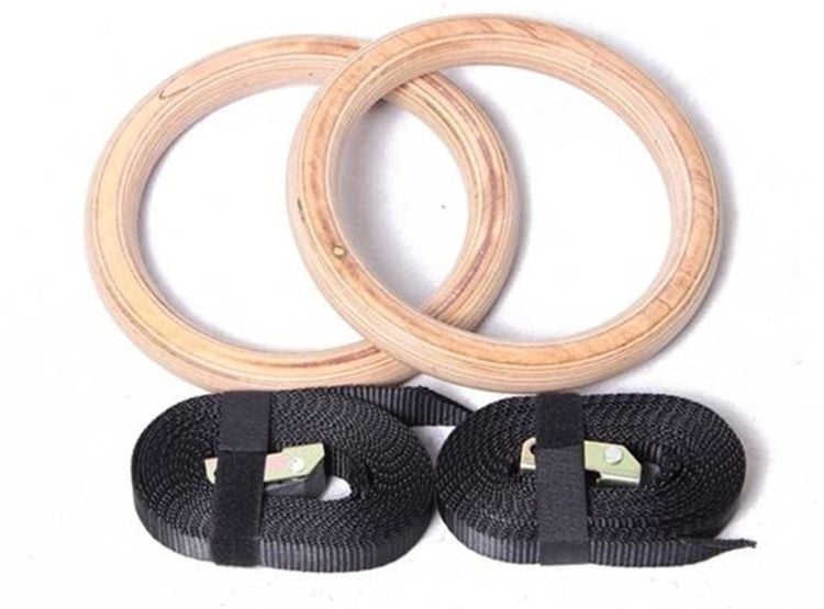 ANILLOS SPORT FITNESS MADERA AROS OLÍMPICOS GIMNASIA CROSSFIT CALISTENIA - 3