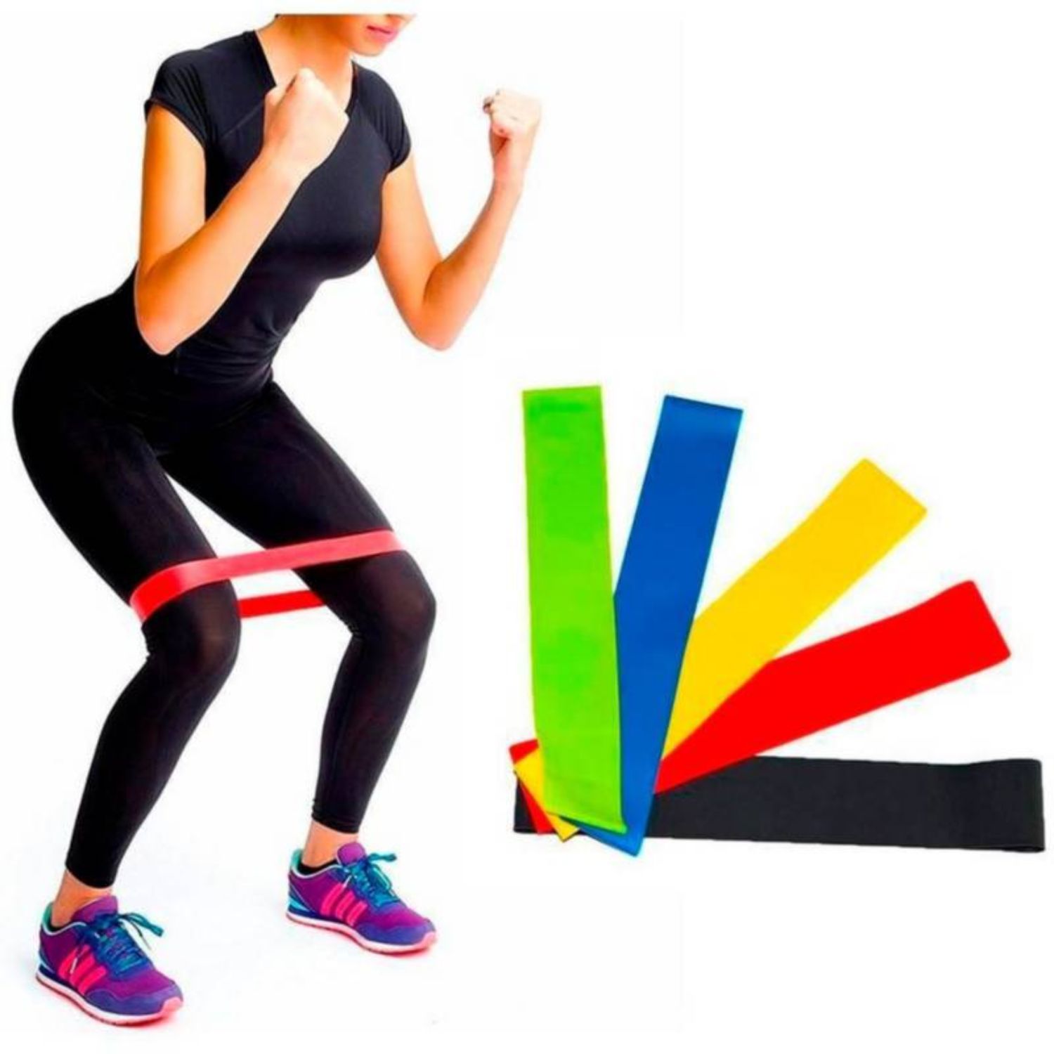 BANDAS ELÁSTICAS SPORT FITNESS BAN-5102 MULTICOLOR IDEAL BRAZOS Y PIERNAS - 3