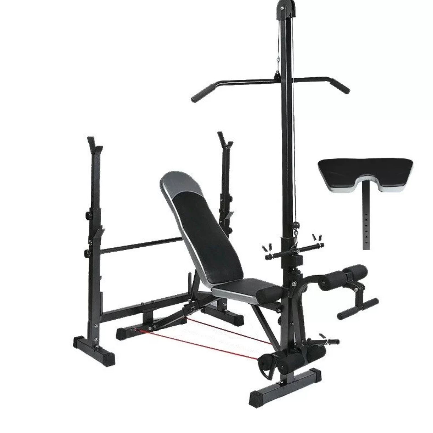 MINI GIMNASIO CON POLEA Y BANCA PARA PECHO CON PREDICADOR - 1