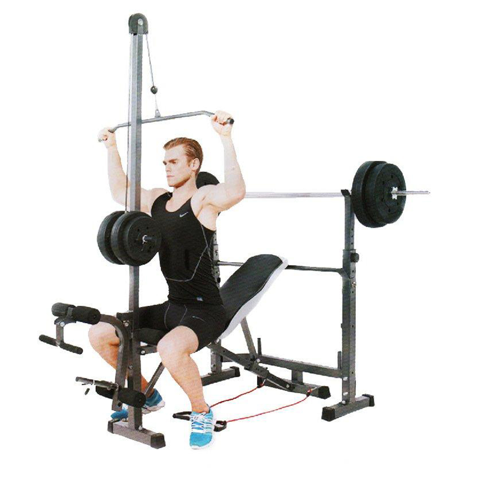 MINI GIMNASIO CON POLEA Y BANCA PARA PECHO CON PREDICADOR - 2