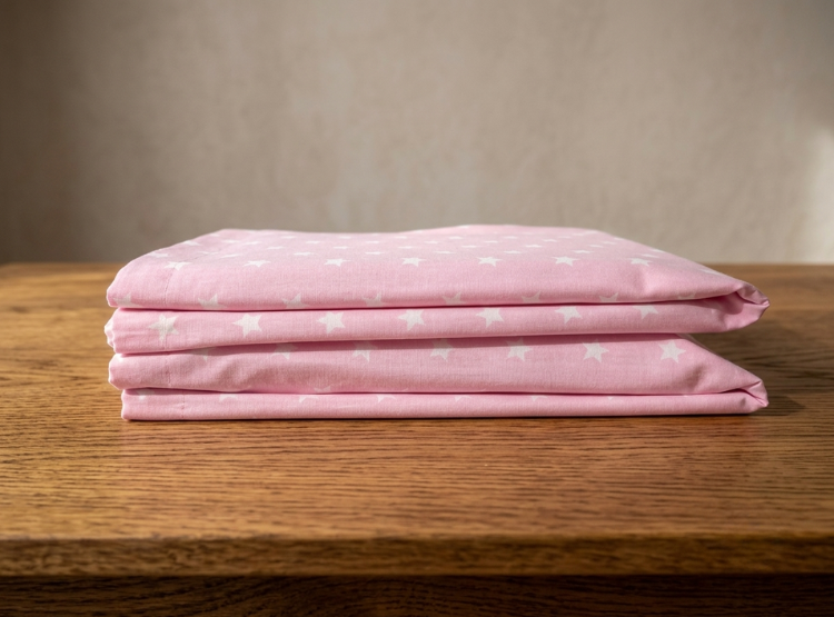 FUNDA ALMOHADA LUJO ALGODÓN 70 CM X 50 CM ROSADO ESTRELLA SET X 2 UNIDADES - 4