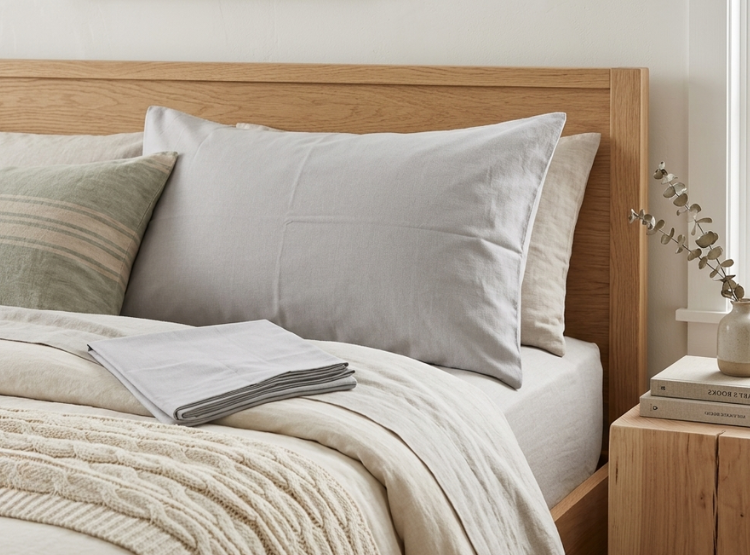 FUNDA ALMOHADA LUJO ALGODÓN 70 CM X 50 CM GRIS CLARO SET 2 UNIDADES - 2
