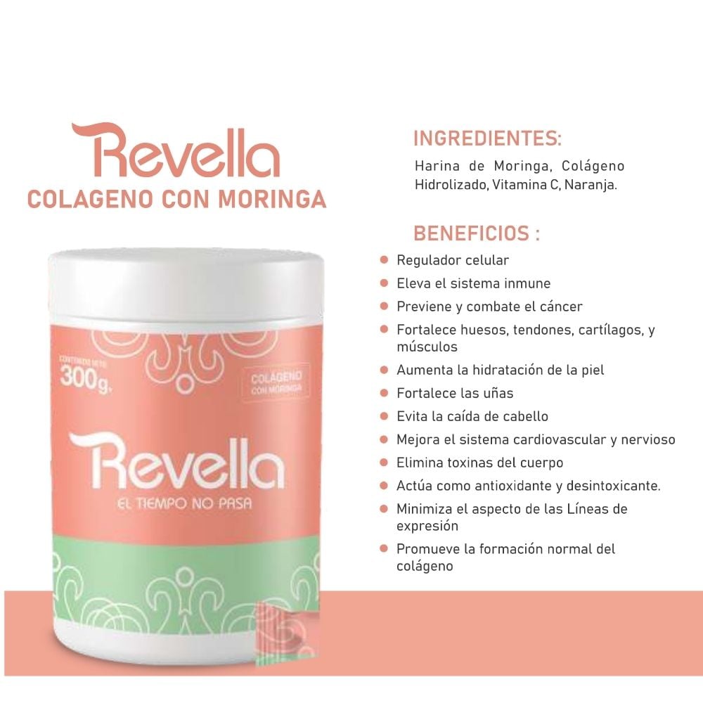 COLÁGENO CON MORINGA BIOLIFFE REVELLA POTE X 300 G. - 4