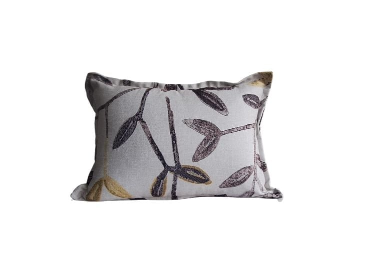 COJIN LUJO 35 CM X 50 CM GRIS CLARO ESTAMPADO ENREDADERA TERRA UNIDAD - 1