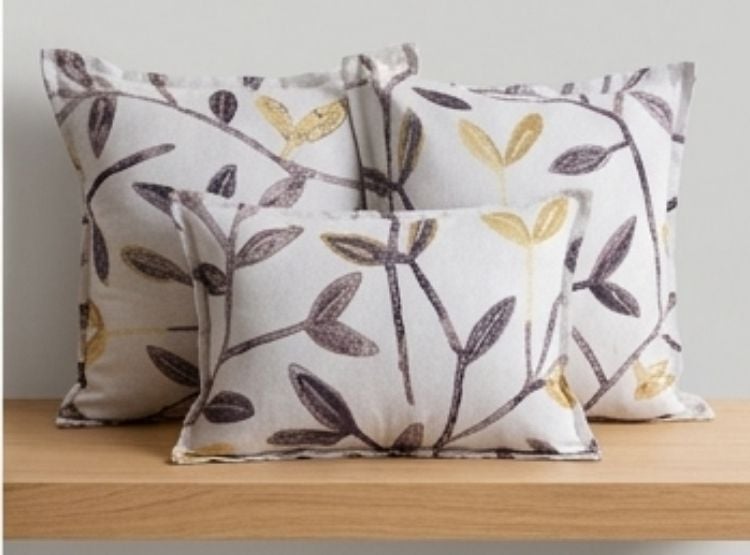 COJIN LUJO 35 CM X 50 CM GRIS CLARO ESTAMPADO ENREDADERA TERRA UNIDAD - 4
