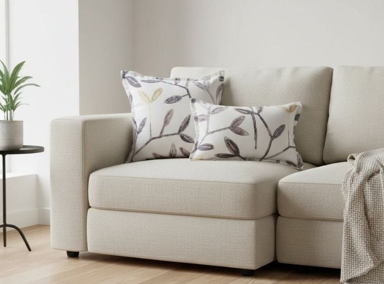 COJIN LUJO 35 CM X 50 CM GRIS CLARO ESTAMPADO ENREDADERA TERRA UNIDAD - 5