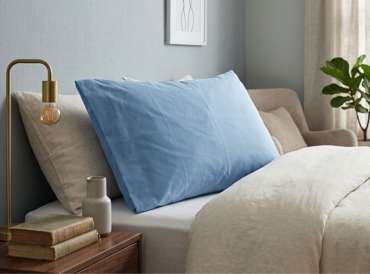FUNDA ALMOHADA LUJO 144 HILOS 50 CM X 70 CM CELESTE CLARO UNIDAD - 1