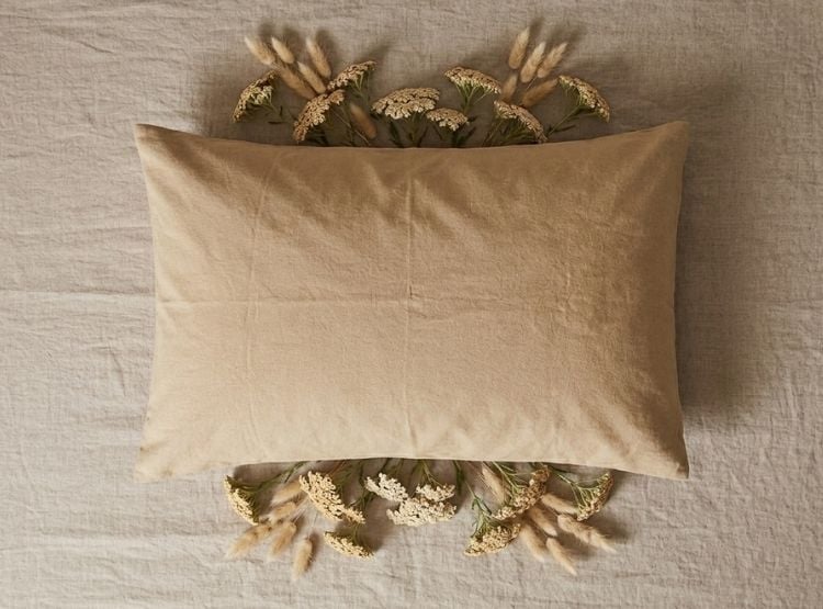 FUNDA DE ALMOHADA LUJO 144 HILOS 50 CM X 70 CM BEIGE Y AZUL SET X 2 - 2