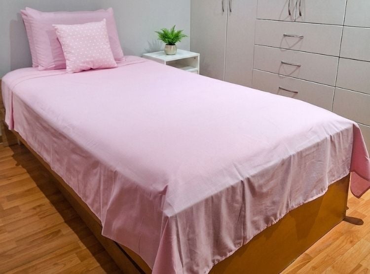 EDREDÓN LUJO 1.5 PLAZAS CELESTE ESTAMPADO REVERSIBLE CON JUEGO DE SÁBANAS 5 PIEZAS - 3