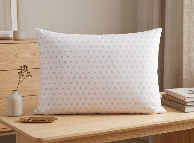 JUEGO DE SÁBANAS LUJO ESTRELLAS ESTAMPADAS 100% ALGODÓN 2 PLAZAS CREMA - 3