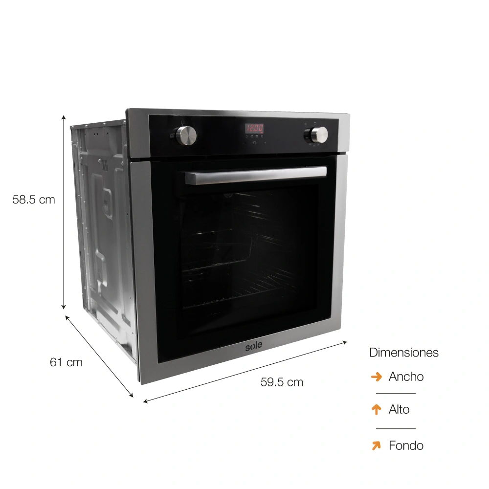 COCINA A GAS SOLE EMPOTRABLE 4 QUEMADORES SOLCO034 + HORNO CONVECTOR A GAS SOLHO007 - 8