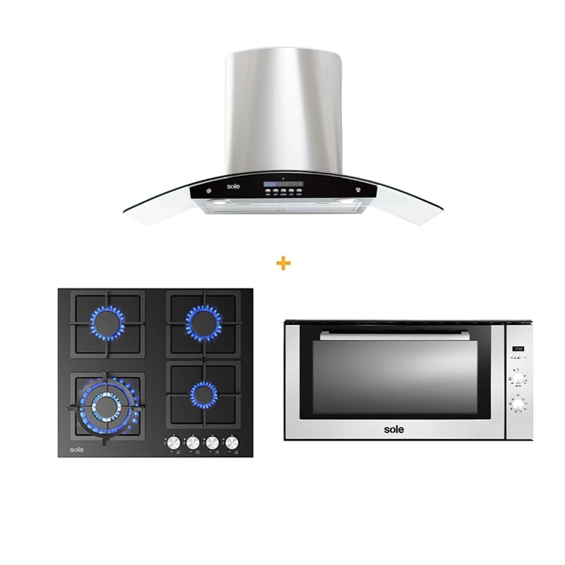 COMBO SOLE COCINA SOLCO040 + CAMPANA TURE63CO + HORNO SOLHO011 - 1