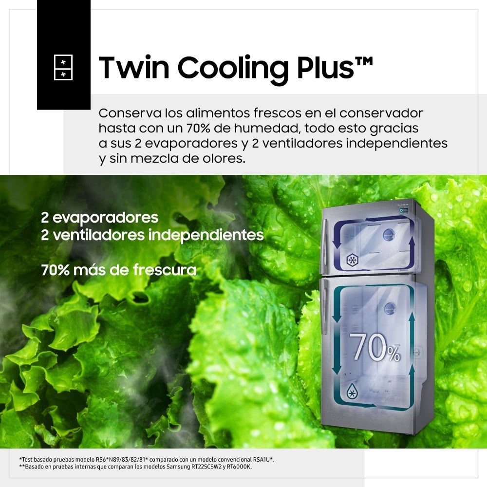 REFRIGERADORA SAMSUNG TOP FREEZER NO FROST 382L RT38K5930BS NEGRO - 5