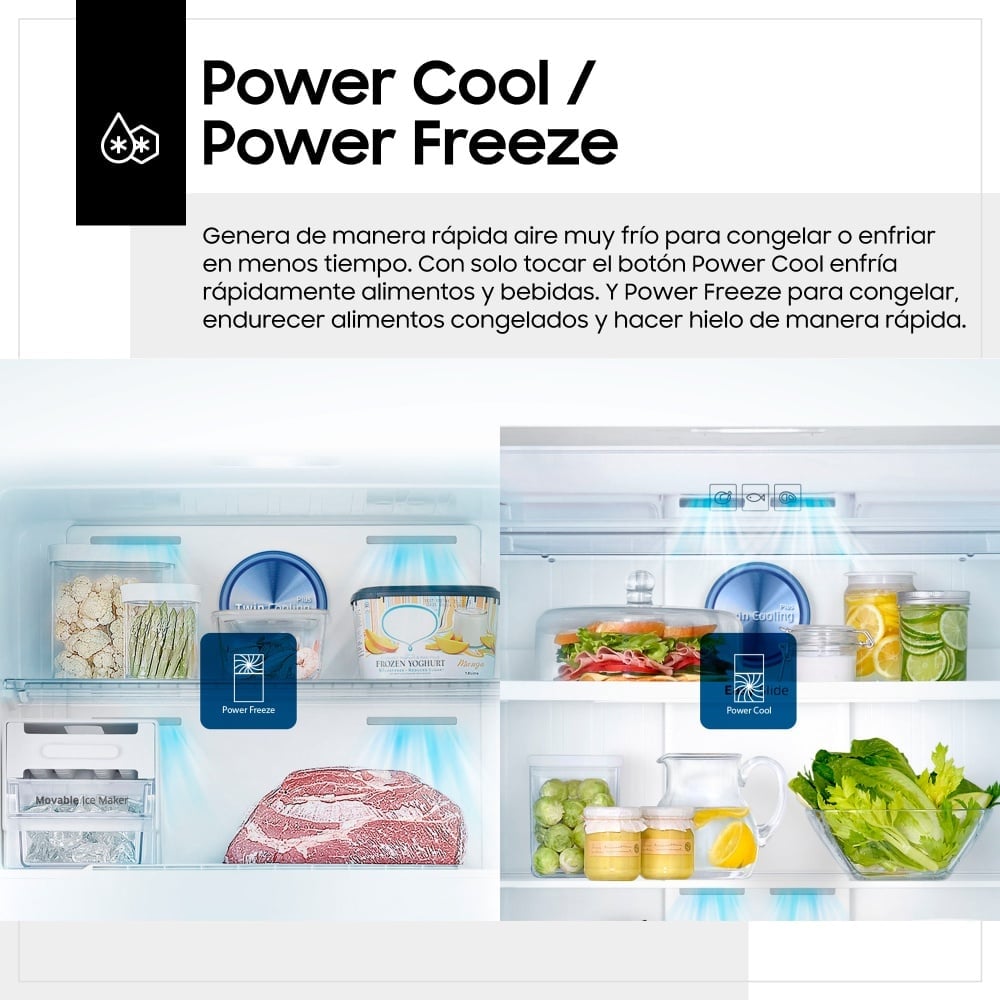 REFRIGERADORA SAMSUNG TOP FREEZER NO FROST 382L RT38K5930BS NEGRO - 7