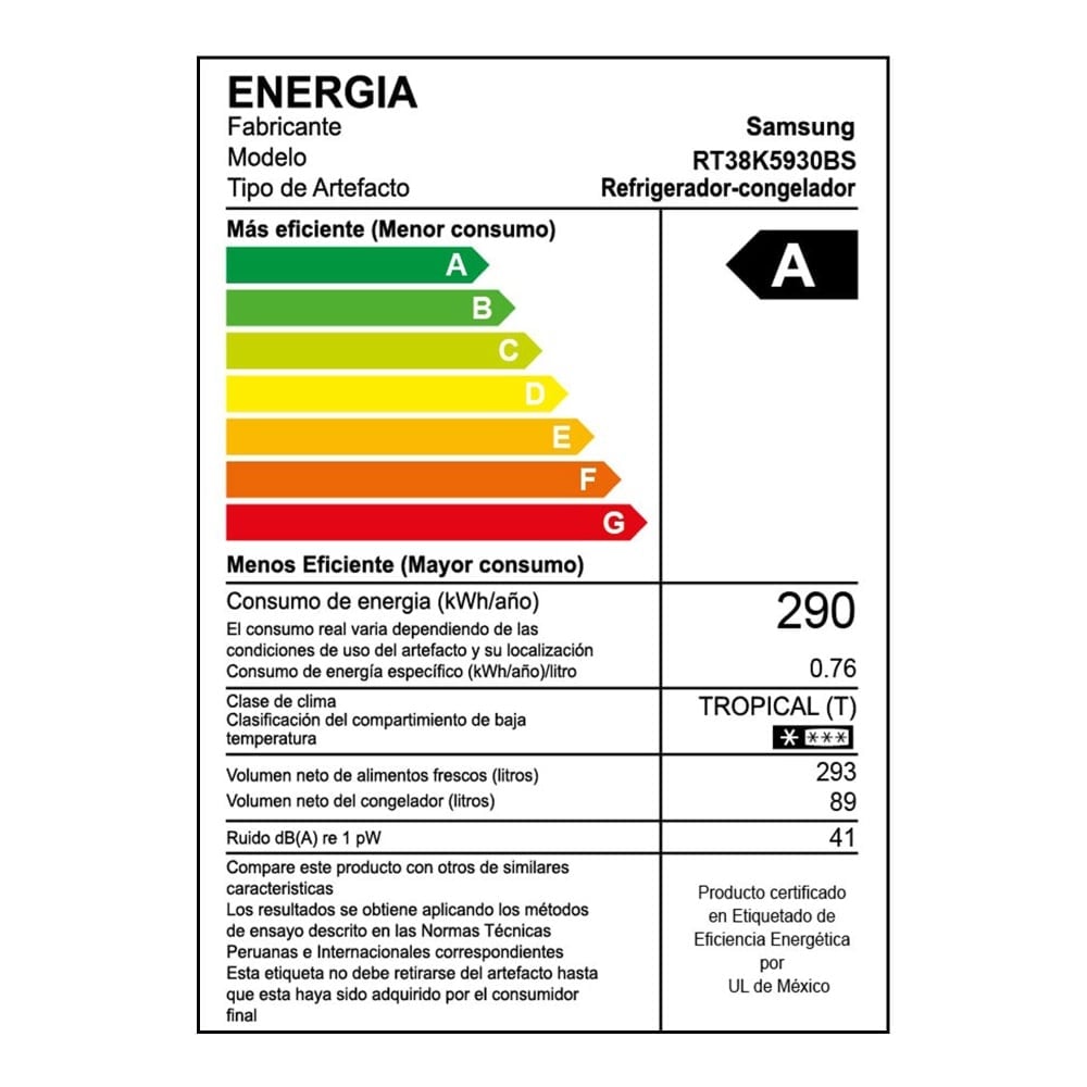 REFRIGERADORA SAMSUNG TOP FREEZER NO FROST 382L RT38K5930BS NEGRO - 10