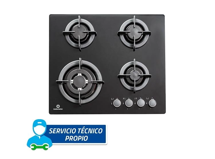 COCINA A GAS GLP INDURAMA 4 HORNILLAS EGI-604VDNEG ENCIMERA - 1