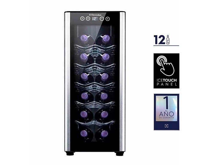 CAVA DE VINO ELECTROLUX 12 BOTELLAS ERW122XAMB VINERA NEGRO - 1
