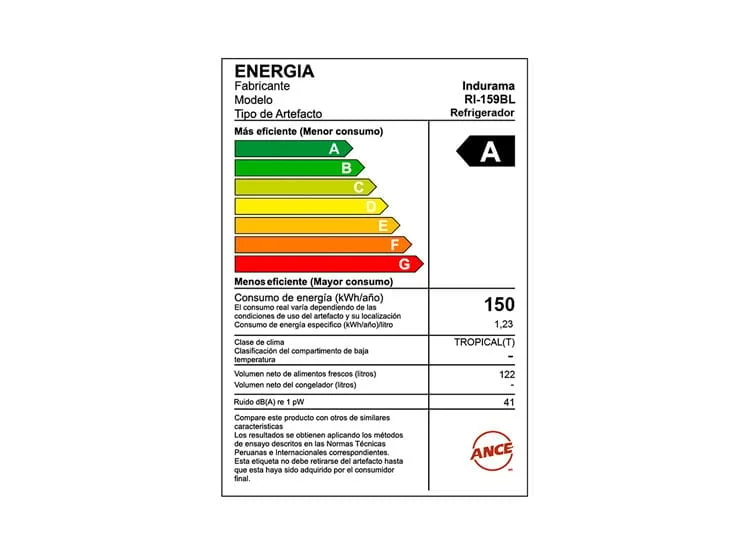 FRIGOBAR INDURAMA 122 L RI159BL DEFROST BLANCO - 7