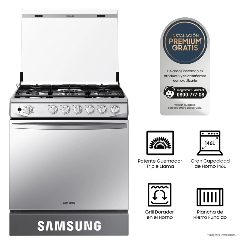 COCINA A GAS 5 HORNILLAS CON PLANCHA Y GRILL NX52T7322PSPE - 1
