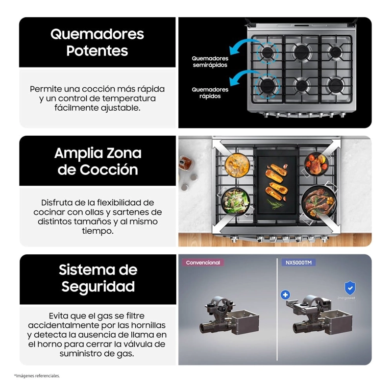 COCINA A GAS 5 HORNILLAS CON PLANCHA Y GRILL NX52T7322PSPE - 13