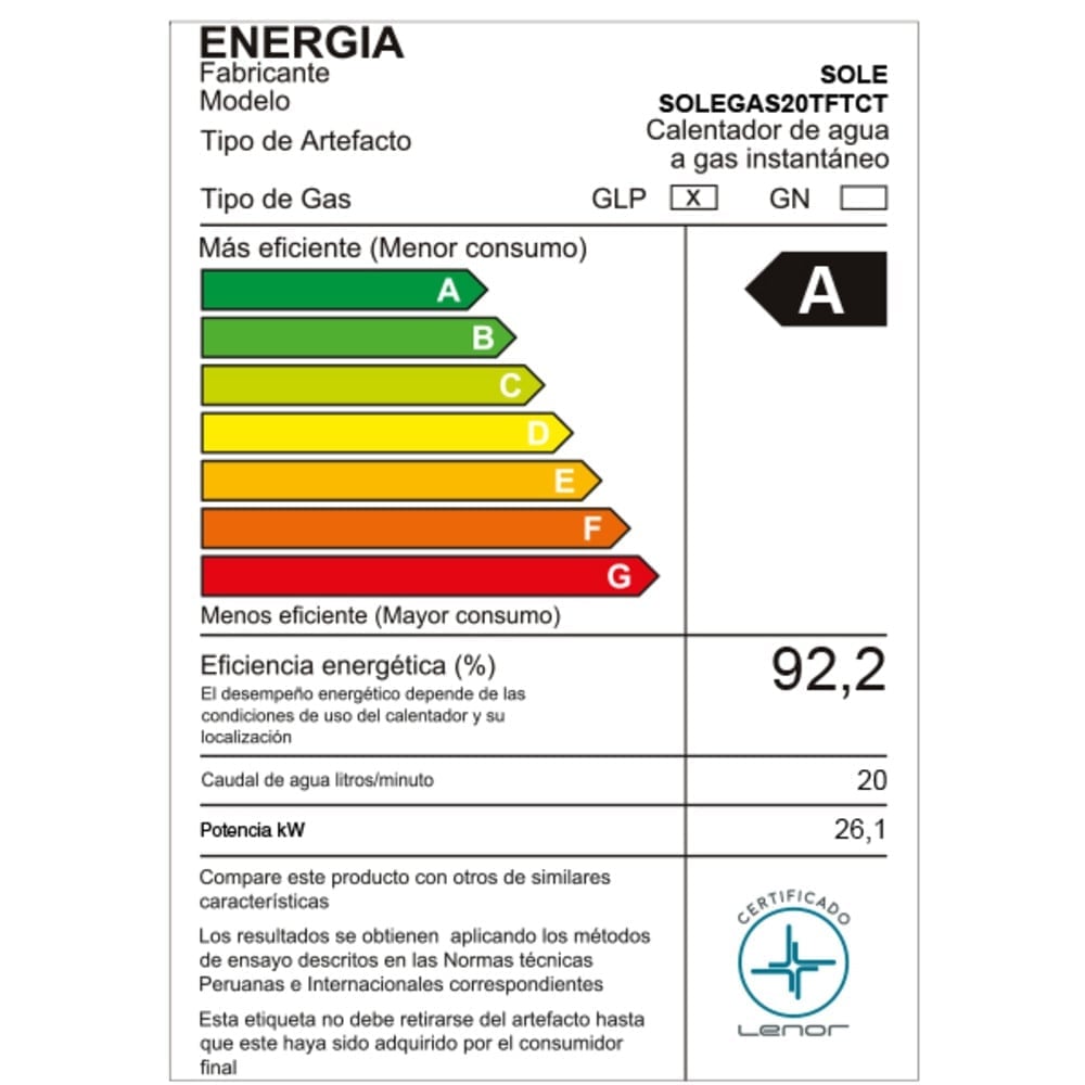 TERMA A GAS 20L SOLE 3121GAS20TFTCT PASO CONTINUO - 5