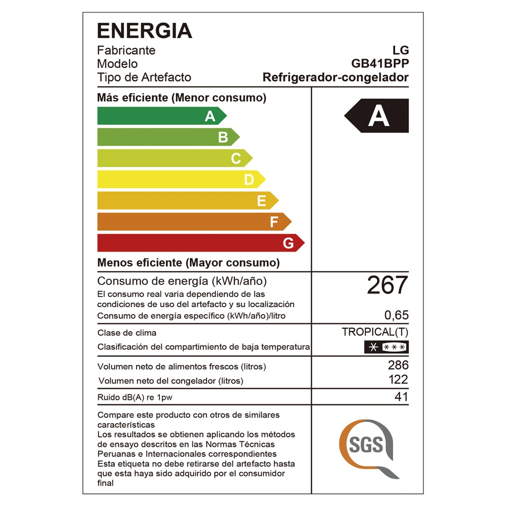 REFRIGERADORA LG 408L GB41BPP BOTTOM FREEZER MÚLTIPLE FLUJO DE AIRE PLATEADA - 10