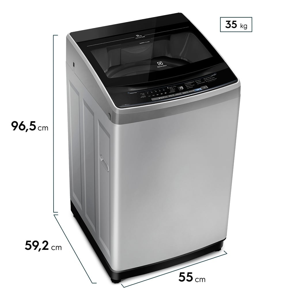 LAVADORA ELECTROLUX 11 KG CARGA SUPERIOR WATER FUZZY EWIW11F2USVG SILVER - 3