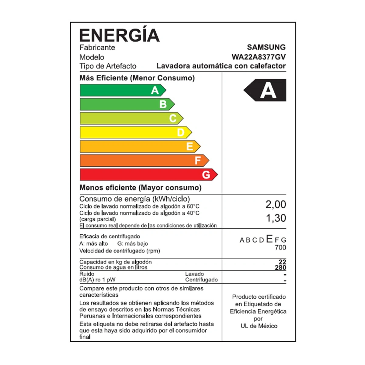 LAVADORA SAMSUNG 22 KG CARGA SUPERIOR BUBBLE SMART WA22A8377GV/PE NEGRO - 13