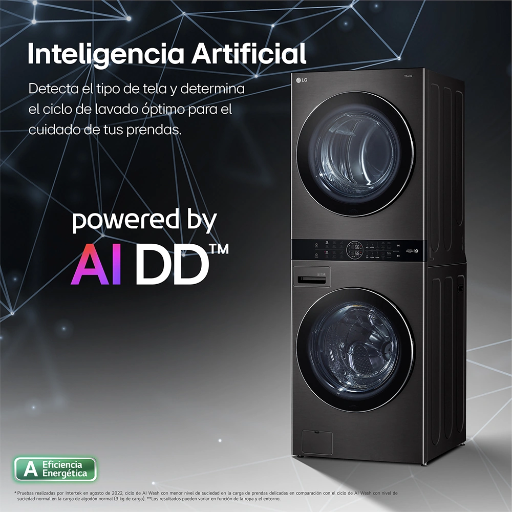 CENTRO DE LAVADO LG CARGA FRONTAL 22KG/16KG WK22BS6 AI DD NEGRO ACERO - 3