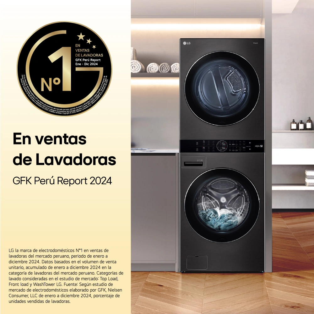CENTRO DE LAVADO LG CARGA FRONTAL 22KG/16KG WK22BS6 AI DD NEGRO ACERO - 6
