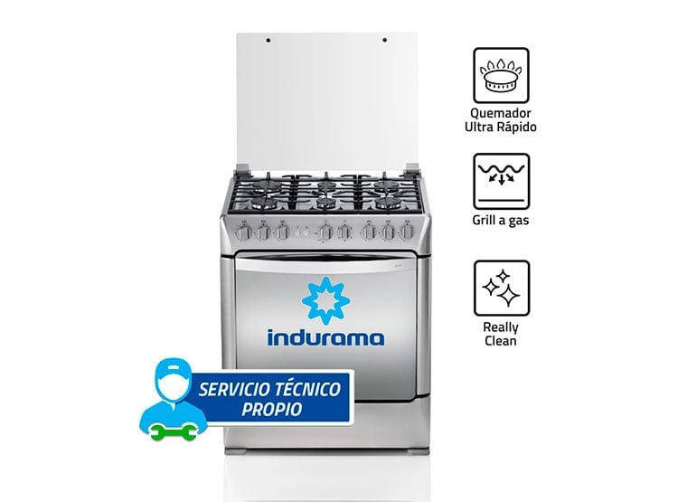 COCINA A GAS GLP INDURAMA 6 HORNILLAS GALICIA ZAF - 1