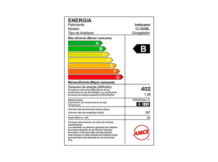 CONGELADORA INDURAMA 297 L DEFROST CI-320BL BLANCO - 8