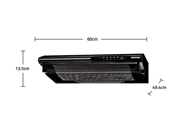 CAMPANA EXTRACTORA INDURAMA ANCHO 60CM CEI-602NE 130 W NEGRO - 7