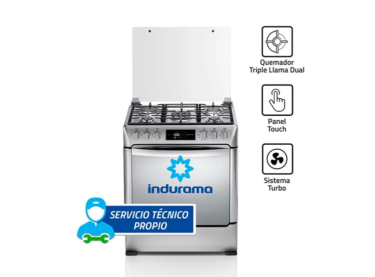 COCINA A GAS GLP INDURAMA 5 HORNILLAS MONTECARLO ZAFIRO - 1