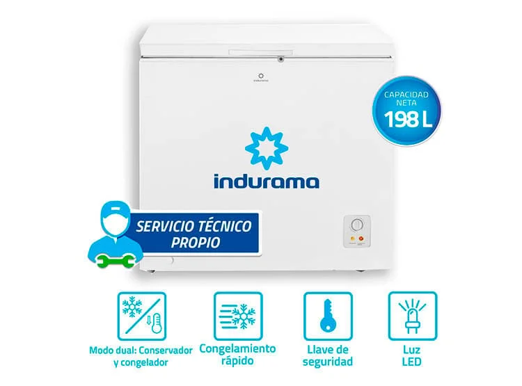 CONGELADORA INDURAMA DEFROST 198LT CI-220BL BLANCO - 2