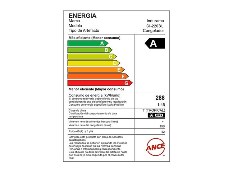 CONGELADORA INDURAMA DEFROST 198LT CI-220BL BLANCO - 4