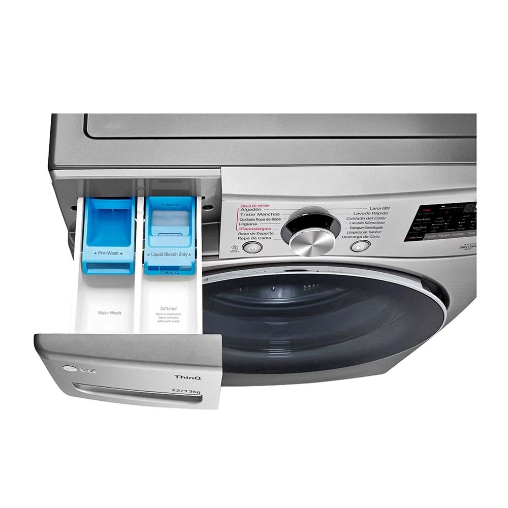 LAVASECA LG CARGA FRONTAL 22/13 KG WD22VV2S6R AI DD INTELIGENCIA ARTIFICIAL PLATEADO - 12