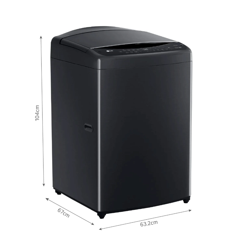 LAVADORA LG CARGA SUPERIOR 21 KG WT21PBV6 AIDD INTELIGENCIA ARTIFICIAL NEGRO CLARO